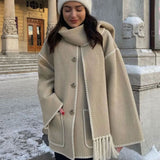 The Highland Fringe Coat & Scarf Set