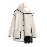 The Highland Fringe Coat & Scarf Set