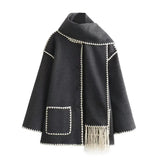The Highland Fringe Coat & Scarf Set