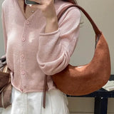 Lydia Halfmoon faux suede Bag