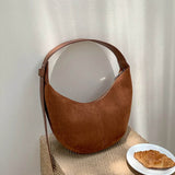 Lydia Halfmoon faux suede Bag