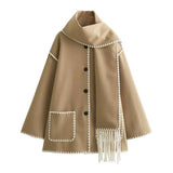The Highland Fringe Coat & Scarf Set