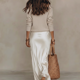 The Riviera Silk-Satin Maxi (Includes Free Cloud-Knit V-Neck)