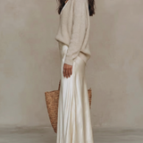 The Riviera Silk-Satin Maxi (Includes Free Cloud-Knit V-Neck)